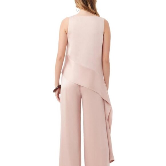 Trina Turk 'Makay' Sleeveless Draped-Side Satin Top, Flawless Beige - Picture 2 of 2